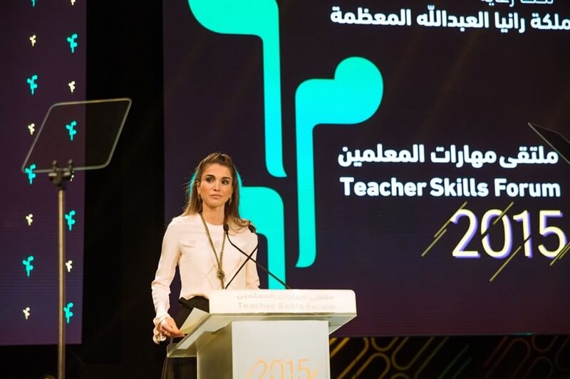 جلالة الملكة رانيا في ملتقى مهارات المعلمين 2015