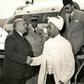 جلالة الملك المؤسس في زيارة إلى لبنان واستقباله من قبل الرئيس بشارة الخوري